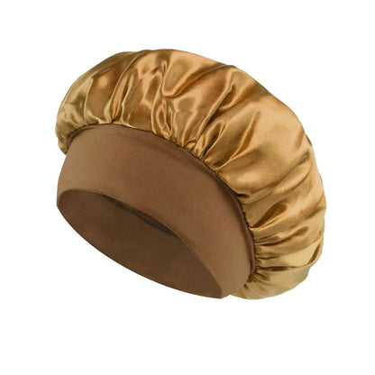 Women Satin Bonnet Hair Bonnet for Sleeping Hair Care Silk Bonnets Solid Wide-brimmed Sleeping Hat with Elastic Soft Band Éditions Traditions & Modernité Inc. 14:771#beige