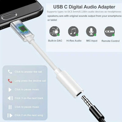 Type C To 3.5mm Aux Adapter 3 5 Jack Audio Cable for Huawei Xiaomi Redmi POCO Sumsang LG 3.5MM to 8Pin Aux Adputer for iPhone Éditions Traditions & Modernité Inc. 185982560;20260611;1781193914vylze