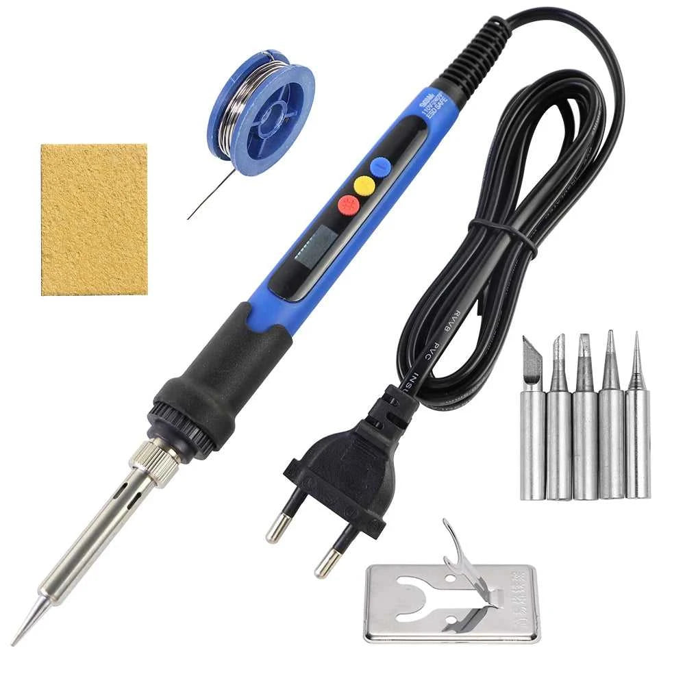 60W 80W Electric Soldering Iron LCD Digital Display Adjustable Temperature Welding Repair Tools 220V / 110V Solder Wire Tips Éditions Traditions & Modernité Inc. 185980930;20260611;1781193732cnfby