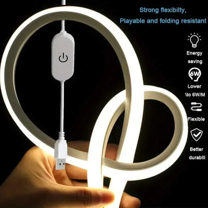 LED Strip Neon Light USB DC 5V Dimmable Touch Sensor Switch Flexible Silicone Neon Sign Tape Waterproof For Outdoor Room Decor Éditions Traditions & Modernité Inc. 185982762;20260611;17811939621tekW