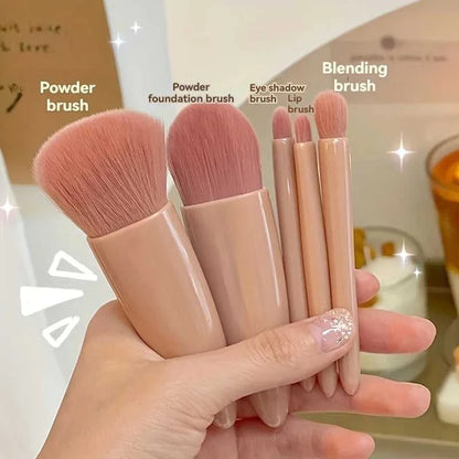 5Pcs Portable Makeup Brush Set With Mirror - Foldable Travel Kit ，Mini Makeup Brush Set Travel Makeup Brush Set Éditions Traditions & Modernité Inc. 185979891;20260611;1781193454rKqfW