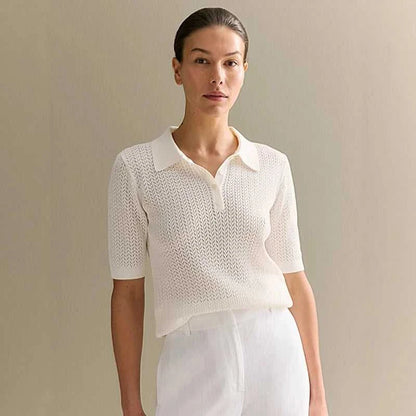 Tornova Short Sleeve Knitted T shirt Woman Summer Casual Loose Lapel Solid Ins Hot Tops Pullover Female Sweater T shirt Outwear Éditions Traditions & Modernité Inc. 186642829;20260626;1782517882cLv6y