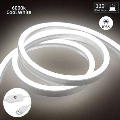 LED Strip Neon Light USB DC 5V Dimmable Touch Sensor Switch Flexible Silicone Neon Sign Tape Waterproof For Outdoor Room Decor