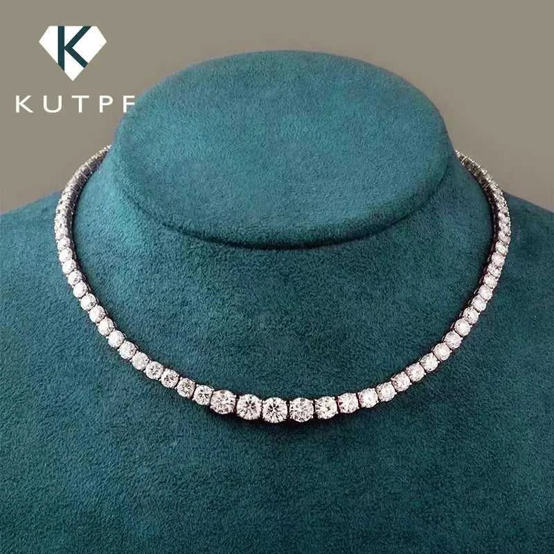 Moissanite Diamond Tennis Necklace with Certificate 3-5mm Size Gradient Diamond Riviera Necklace S925 Silver Choker for Women Éditions Traditions & Modernité Inc. 186643194;20260626;1782518397PPBVW