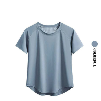 DRUR Yoga Tops Sportswear Woman Gym Shirts Breathable Quick Dry Short Sleeve Workout T Shirt Jogger Running T Shirt Yogawear New Éditions Traditions & Modernité Inc. 186642898;20260626;1782518066h8DUI