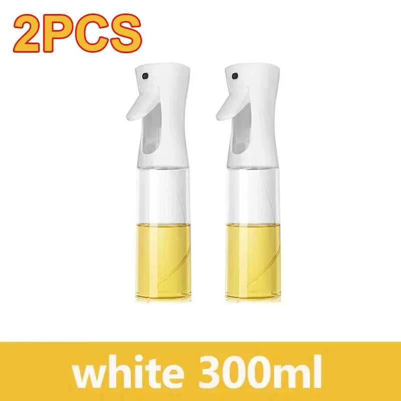 200/300/500mlOil Spray Plastic Household Kitchen Oil Spray Bottle Or Oil Brush Nebulizing Mist Filling Cooking Dual Use BBQ Éditions Traditions & Modernité Inc. 14:200002130#2pcs-300ml white