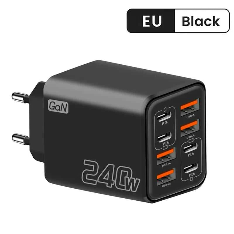 240W GaN USB C Charger 8 in 1 Fast Charging Phone Charger Power Adapter For iPhone Samsung Xiaomi Type C EU/US Plug Wall Charger Éditions Traditions & Modernité Inc. 185979925;20260611;1781193481DRrvp