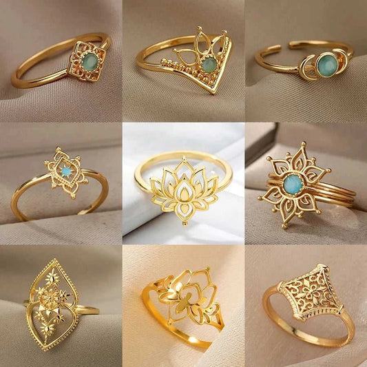 Opal Lotus Flower Ring