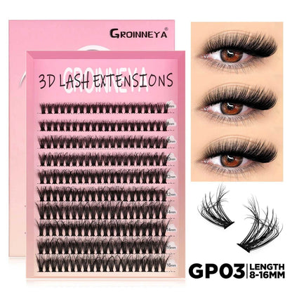 GROINNEYA Lashes Cluster DIY Lash Extension Mixed Tray Clusters Eyelashes Fluffy Volume Individual Lashes Cat Eye Lash Extension Éditions Traditions & Modernité Inc. 186225755;20260617;1781706031DJs8g