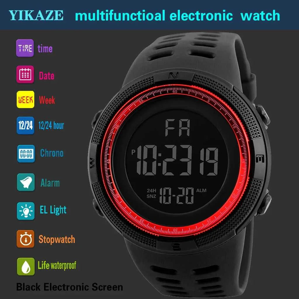 Electronic Watch For Mens Military Sports Watches Luminous Multifunction LED Digital Wristwatch for man kids Boy Student Teen
