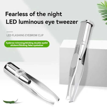 1PC Portable Stainless Steel Eyebrow Tweezer with Smart LED Light - Makeup Removal Tool Éditions Traditions & Modernité Inc. 186728096;20260629;1782691284uhTnM