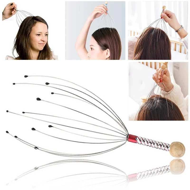 1PC Octopus Head Massager Stainless Steel Engraved Head Relaxer Brain Massage Claw Scalp Scratcher Itch Reliever Random Color Éditions Traditions & Modernité Inc. 185980849;20260611;1781193707GBPQq