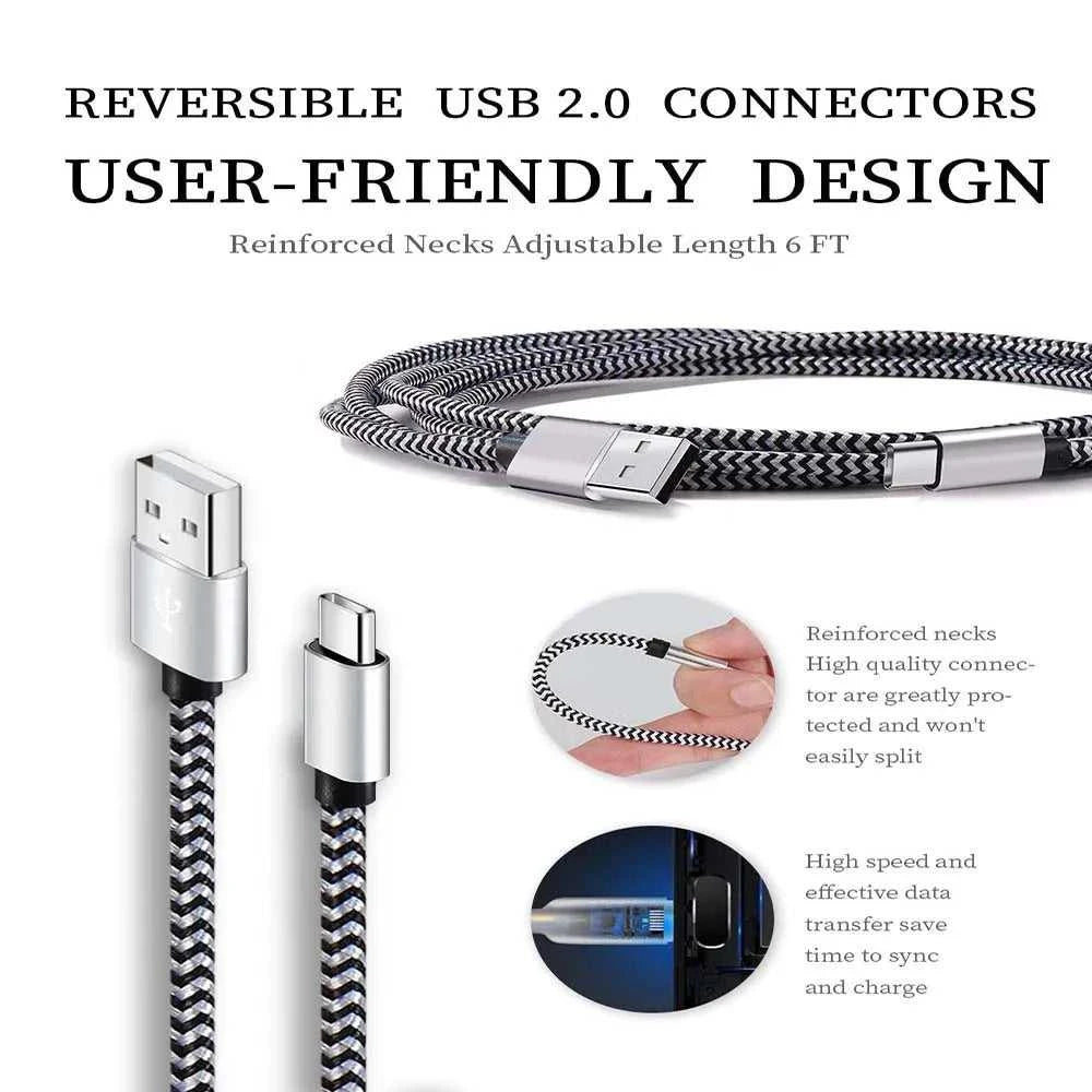 USB Type C Cable 2.4A Fast Charging Battery Charger Wire Woven Nylon Data Cable Mobile Phone Charger For Huawei Samsung USB C Éditions Traditions & Modernité Inc. 185982855;20260611;1781193980kqM41