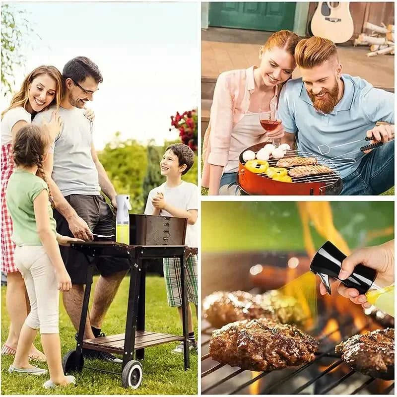 200/300/500mlOil Spray Plastic Household Kitchen Oil Spray Bottle Or Oil Brush Nebulizing Mist Filling Cooking Dual Use BBQ Éditions Traditions & Modernité Inc. 14:200002130#2pcs-300ml white