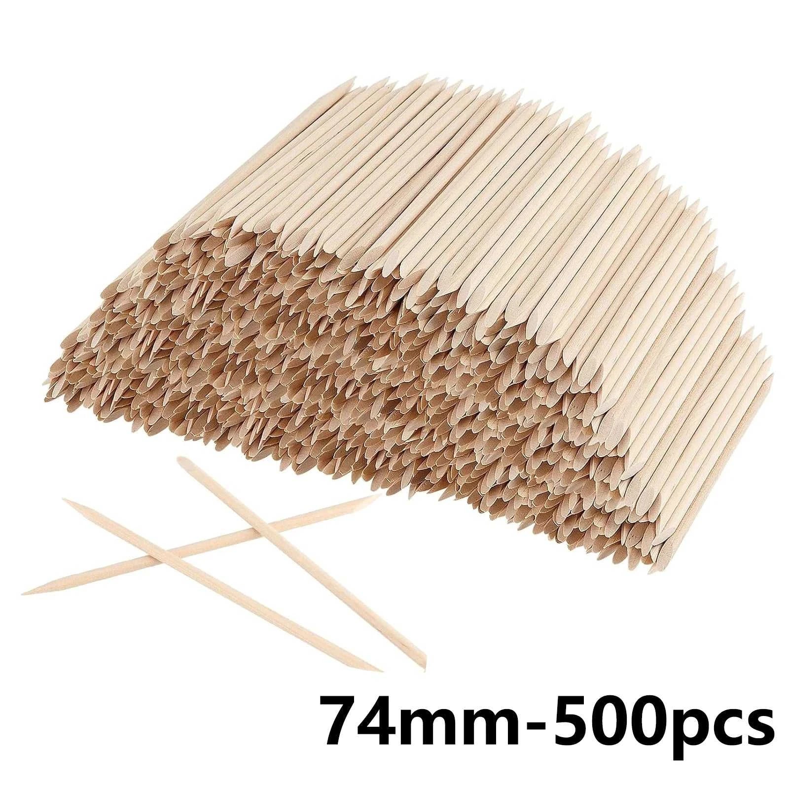 100/50pcs Nail Art Pusher Orange Wood Sticks Cuticle Pusher Remover Rhinestones Dotting Removal Manicure Pedicure Care Tools