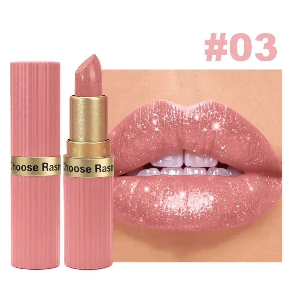 Pearlescent Pink Glitter Velvet Lipstick Metallic Waterproof Long Lasting Matte Shimmer Diamond Lipstick Women Makeup Cosmetic Éditions Traditions & Modernité Inc. 185980885;20260611;1781193716Khru3