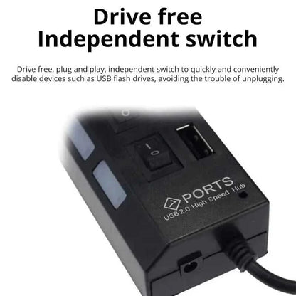 Switch Extension Hub 7-port USB2.0 Hub Computer USB Extension Hub One Drag Seven USB2.0 Splitter PC Laptop Desktop Éditions Traditions & Modernité Inc. 186225152;20260617;1781705670Rm2Ed