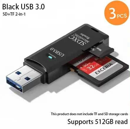 2-in-1 Multi Functional USB 3.0 Card ReaderMiniSD TFMemoryCardReaderUSBFlashDrive CardreaderAdapter For PCLaptops Accessories Éditions Traditions & Modernité Inc. 185980795;20260611;1781193688p9dYG
