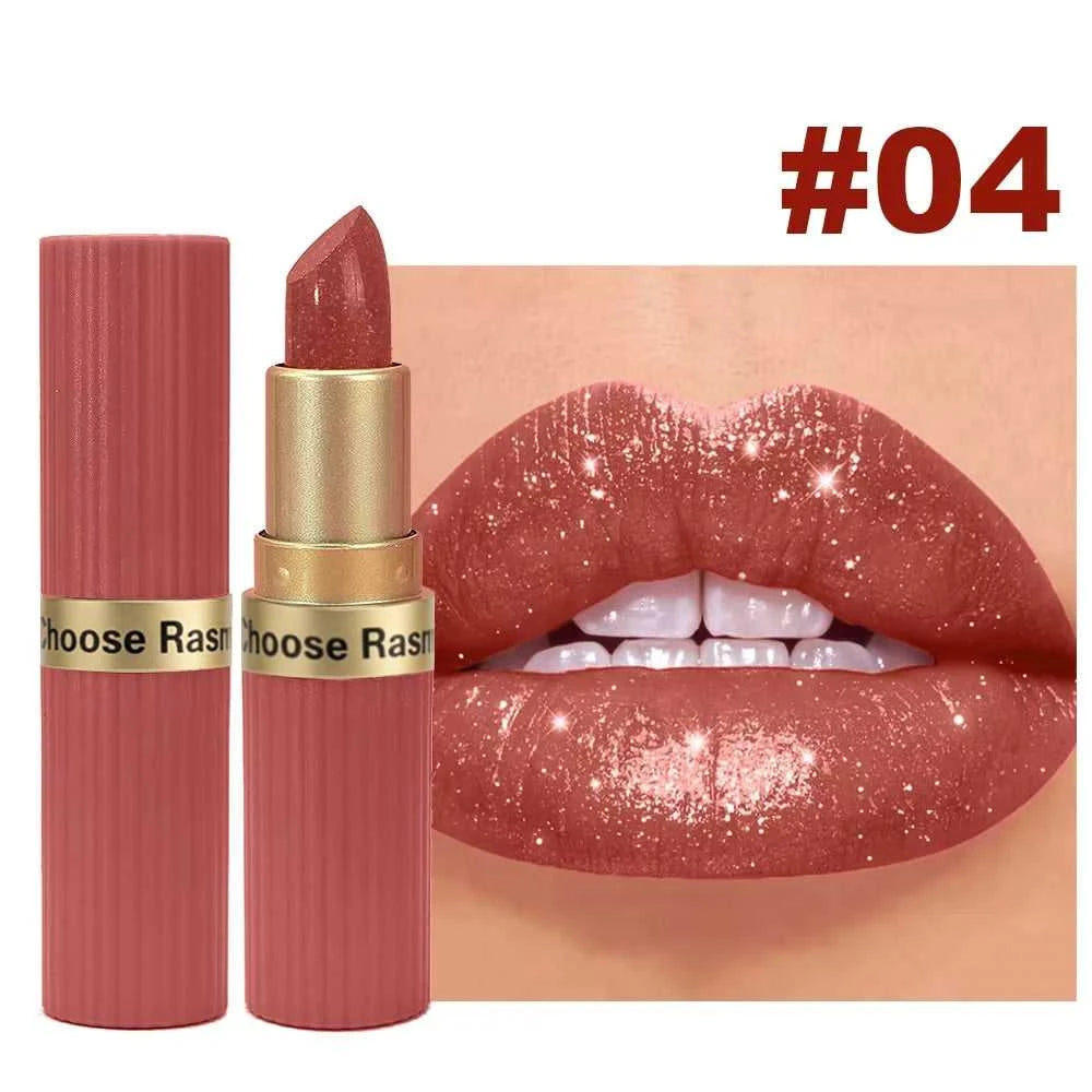 Pearlescent Pink Glitter Velvet Lipstick Metallic Waterproof Long Lasting Matte Shimmer Diamond Lipstick Women Makeup Cosmetic Éditions Traditions & Modernité Inc. 185980885;20260611;1781193716Khru3