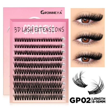 GROINNEYA Lashes Cluster DIY Lash Extension Mixed Tray Clusters Eyelashes Fluffy Volume Individual Lashes Cat Eye Lash Extension Éditions Traditions & Modernité Inc. 186225755;20260617;1781706031DJs8g