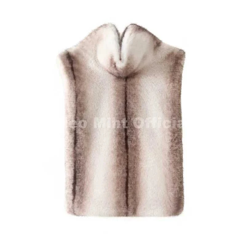 Neo Mint 2025 Brand Fashion Faux Fur Sable Vest Crop Top Autumn Winter Turtleneck Eco Mink Fur Tank Tops Sleeveless Jacket Coat Éditions Traditions & Modernité Inc. 186642768;20260626;17825177552xNuE
