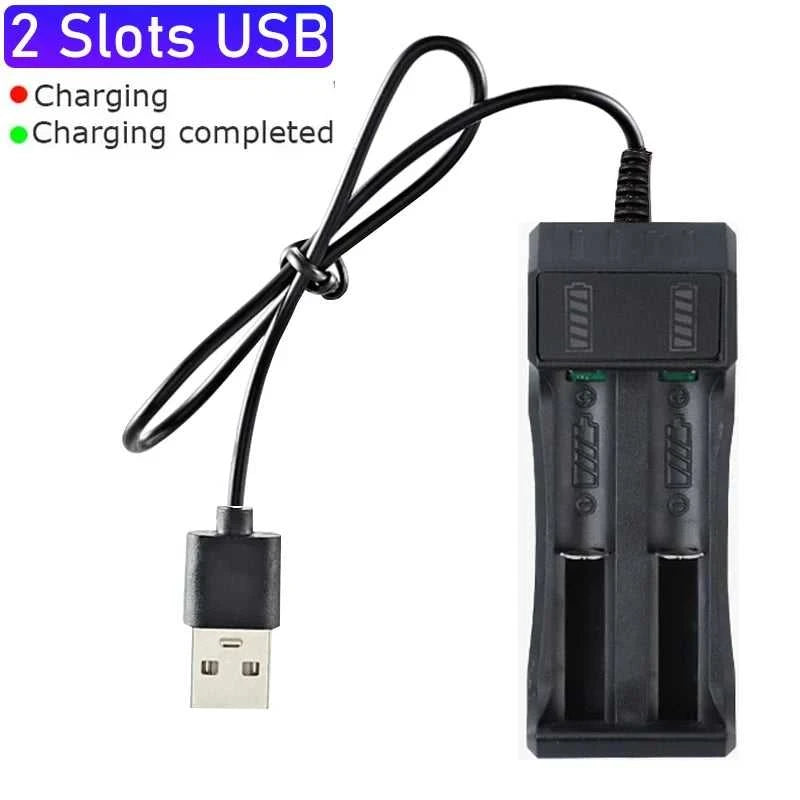 18650 Battery Charger 1/2/4 Slots Dual 18650 Charging 3.7V Rechargeable Lithium Battery USB Charger For 16340 14500 18650 Éditions Traditions & Modernité Inc. 186728073;20260628;1782691138LM8K2