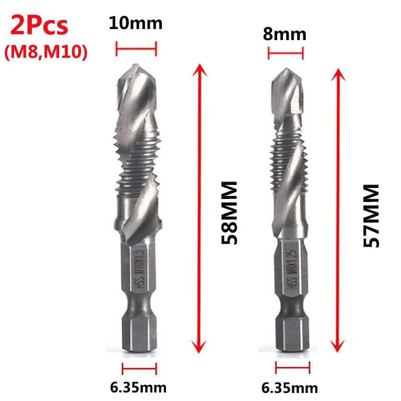 Hex Shank Titanium Plated HSS Screw Thread Metric Tap Drill Bits Screw Machine Compound Tap M3 M4 M5 M6 M8 M10 Hand Tools Éditions Traditions & Modernité Inc. 185982355;20260611;1781193875RGQCr