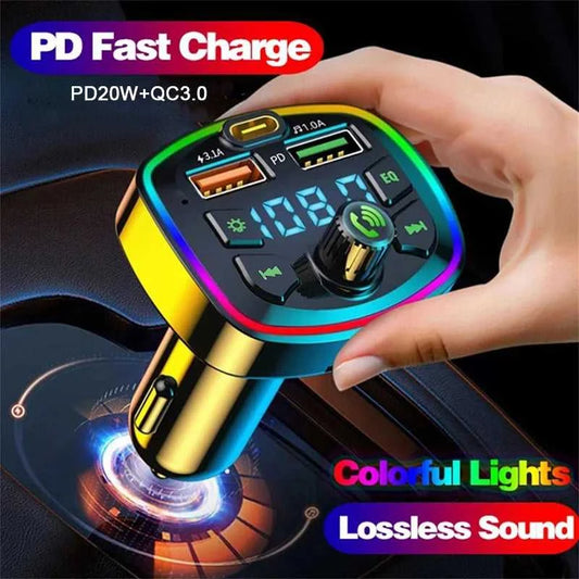 Car Bluetooth 5.0 FM Transmitter Wireless Adapter Mic Audio Receiver Auto MP3 Player 2.1A Dual USB Fast Charger Car Accessories Éditions Traditions & Modernité Inc. 185982786;20260611;1781193964P94GS