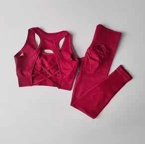 2PCS Sports Bra Women's Set Professional Fitness Tank Top Bra Shockproof Running Leggings Yoga Suit Beautiful Back Bra Clothing Éditions Traditions & Modernité Inc. 186643014;20260626;1782518195GTQUg