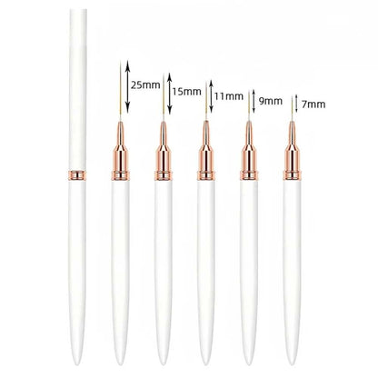 Nail Brush Pen 5pcs/set Nail Art Liner Brushes Set Elongated Striping Drawing Professional