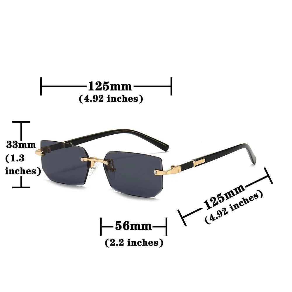 Rectangle Rimless Sunglasses for Men and Women Summer Style Éditions Traditions & Modernité Inc. 71:193;73:496