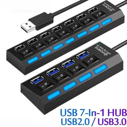 Switch Extension Hub 7-port USB2.0 Hub Computer USB Extension Hub One Drag Seven USB2.0 Splitter PC Laptop Desktop Éditions Traditions & Modernité Inc. 186225152;20260617;1781705670Rm2Ed