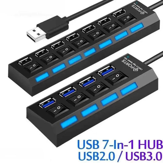 Switch Extension Hub 7-port USB2.0 Hub Computer USB Extension Hub One Drag Seven USB2.0 Splitter PC Laptop Desktop Éditions Traditions & Modernité Inc. 186225152;20260617;1781705670Rm2Ed