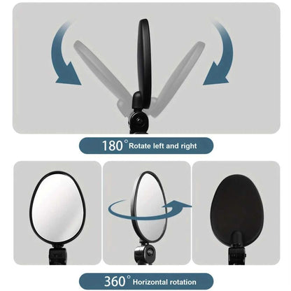 1/2PCS Bicycle Rearview Mirror 360 Degree Adjustable Rotatable Universal Cycling Handlebar Rear View Mirrors for MTB Road Bike