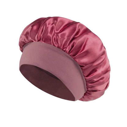Women Satin Bonnet Hair Bonnet for Sleeping Hair Care Silk Bonnets Solid Wide-brimmed Sleeping Hat with Elastic Soft Band Éditions Traditions & Modernité Inc. 14:771#beige