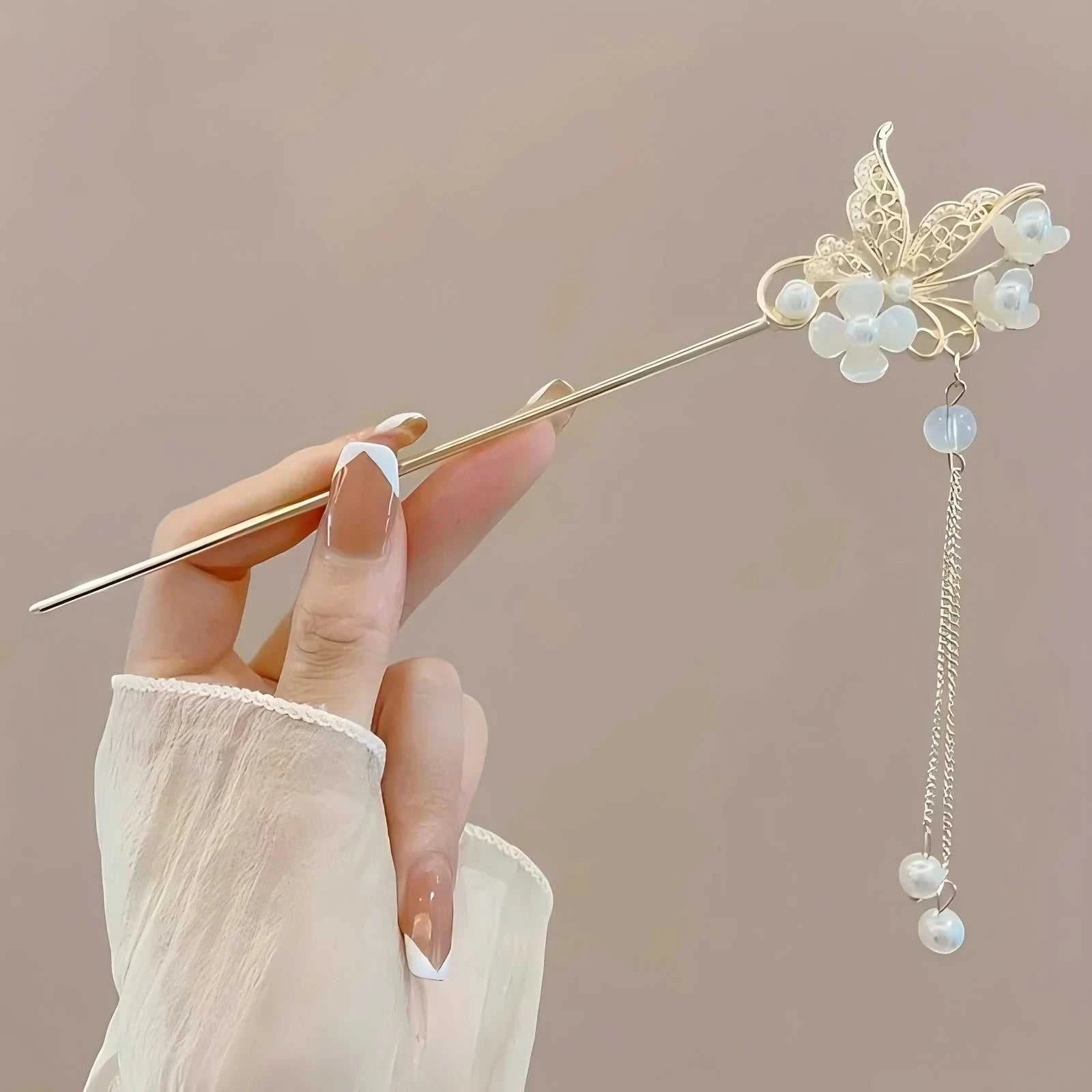 1/6pcs Elegant Chinese Style Tassel Hair Stick Traditional Floral Design Hairstyle Accessory Women Jewelry Hairpin Hairneedle Éditions Traditions & Modernité Inc. 185979270;20260611;1781192963es7tB