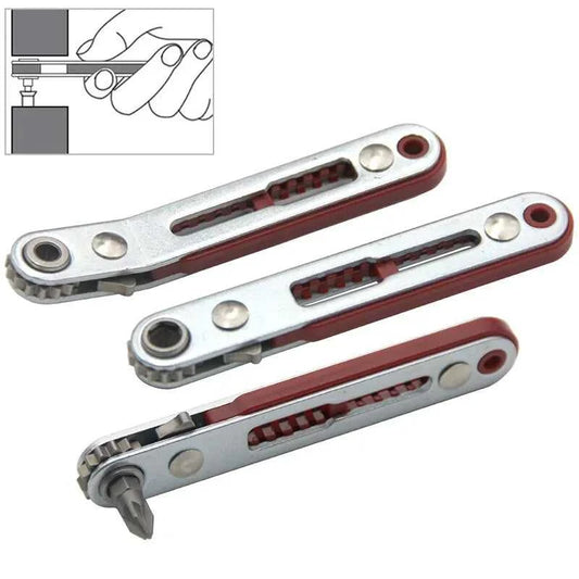 Multifunctional Bidirectional Forward and Reverse Ratchet Screwdriver Elbow Flat Head Wrench Cross Screwdriver Slotted Tool Éditions Traditions & Modernité Inc. 185982443;20260611;17811938923aeso