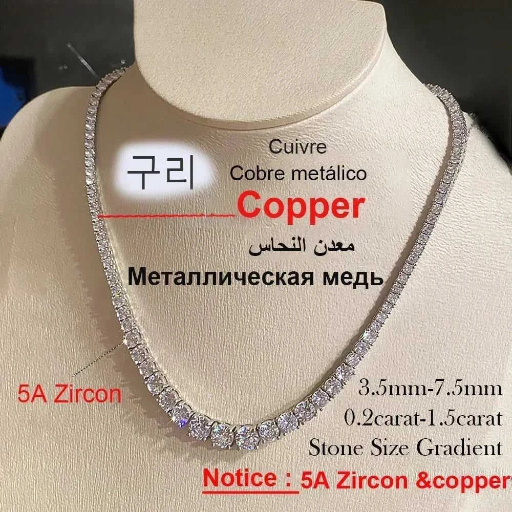 Moissanite Diamond Tennis Necklace with Certificate 3-5mm Size Gradient Diamond Riviera Necklace S925 Silver Choker for Women Éditions Traditions & Modernité Inc. 186643194;20260626;1782518397PPBVW