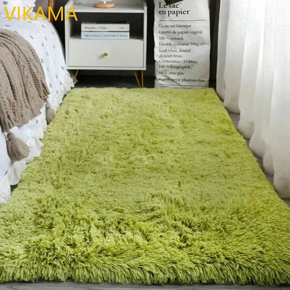 VIKAMA Simple Silk Wool Plush Carpet Bedroom Living Room Bed Blanket Solid Color High-Grade Soft Blanket Room Coffee Table Mat Éditions Traditions & Modernité Inc. 186643081;20260626;1782518268vdaCn