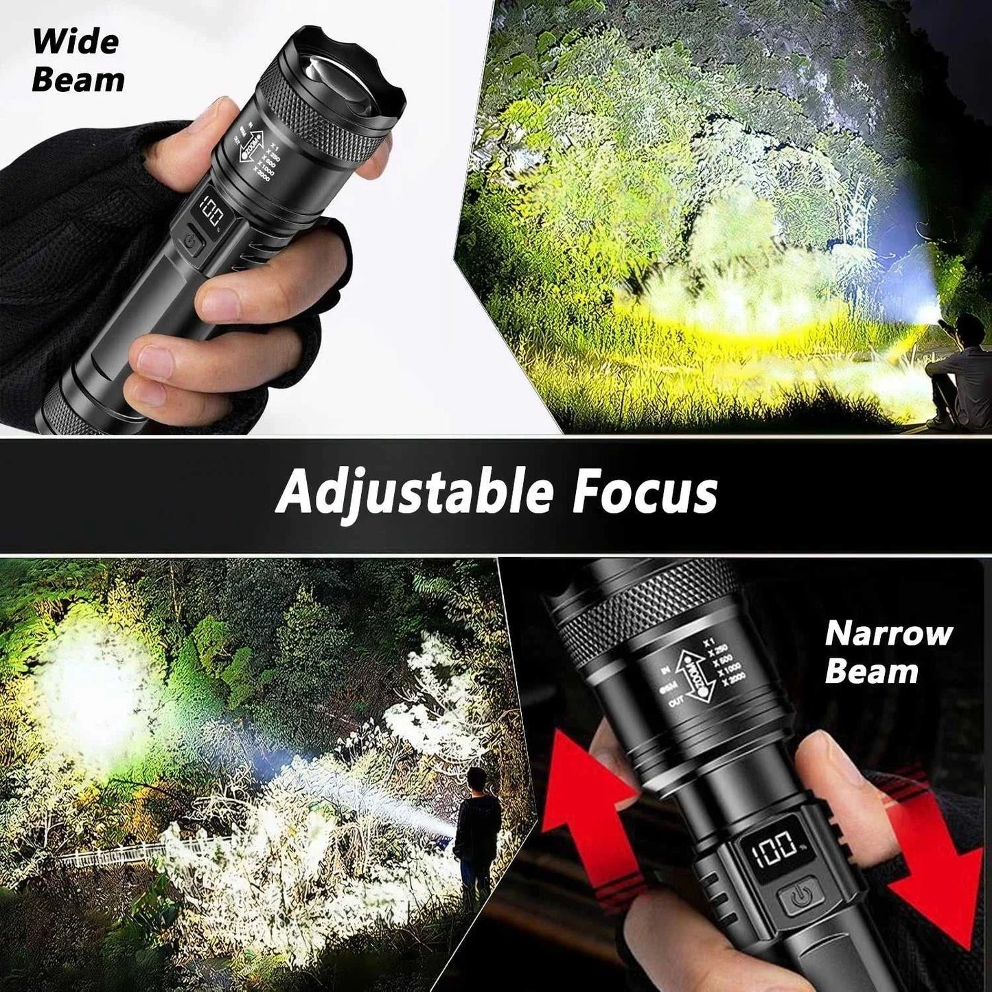 2000LM Ultra Bright P50 LED Flashlight Tactical EDC Emergency Spotlight Telescopic ZoomHandheld Torch w/ 14500/18650 Battery Éditions Traditions & Modernité Inc. 185981121;20260611;1781193803lXmvy