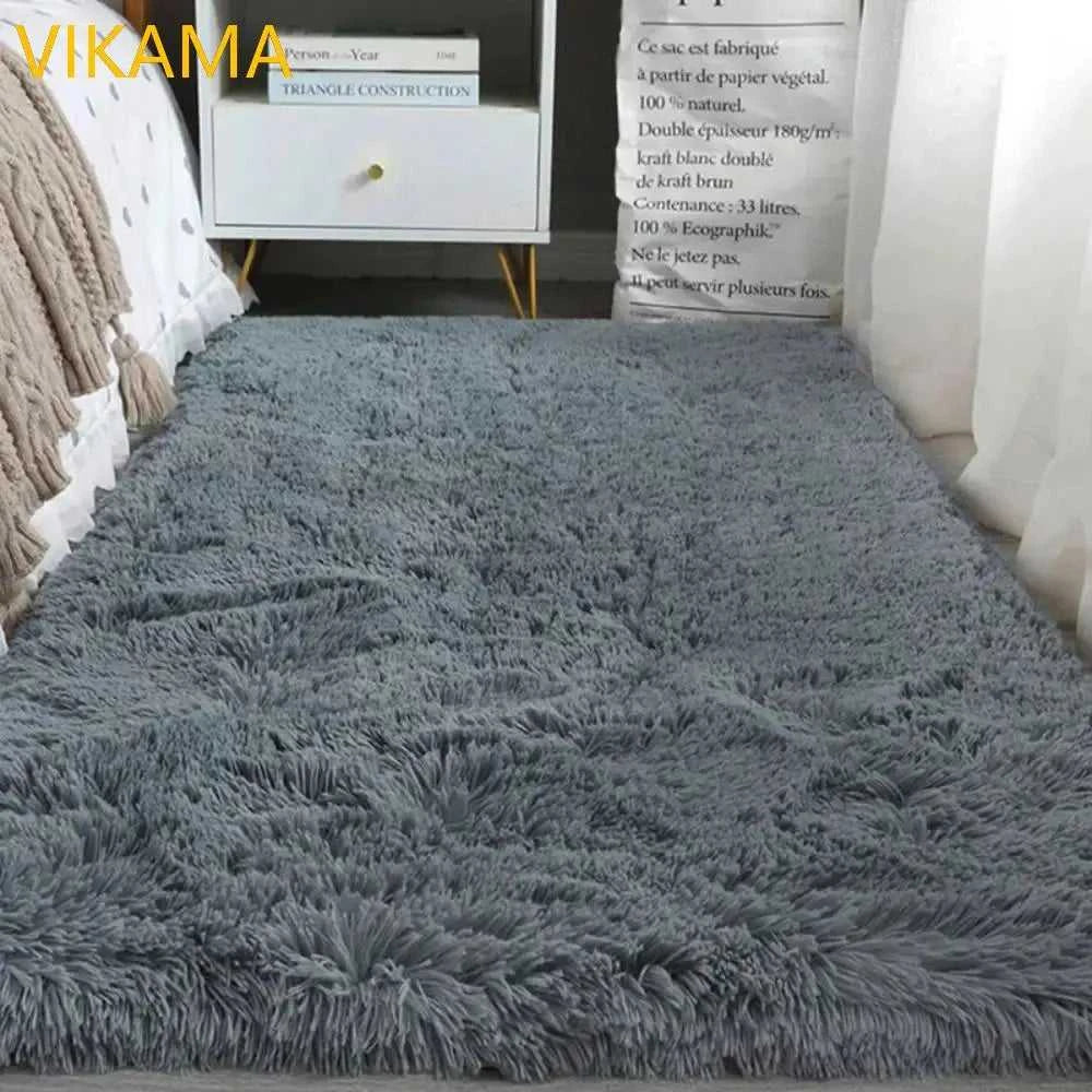 VIKAMA Simple Silk Wool Plush Carpet Bedroom Living Room Bed Blanket Solid Color High-Grade Soft Blanket Room Coffee Table Mat Éditions Traditions & Modernité Inc. 186643081;20260626;1782518268vdaCn