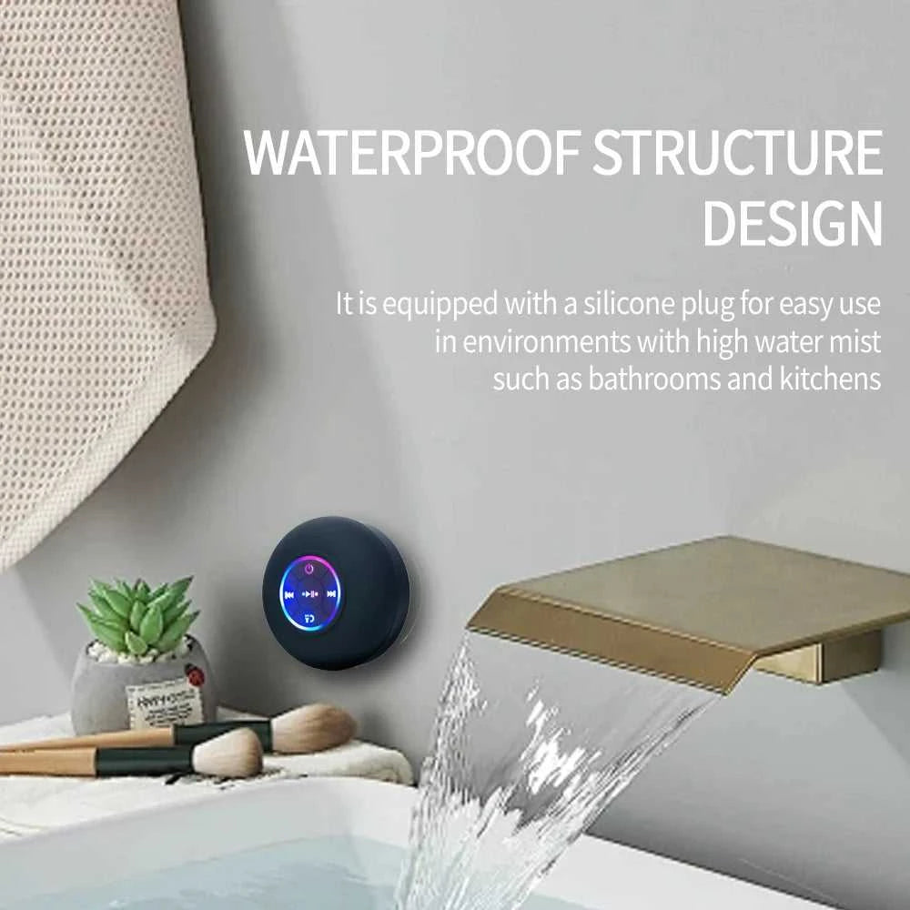 Portable Wireless Bluetooth Speaker LED Light IPX4 Waterproof Loudspeaker Outdoor Bathroom Large Suction Cup Stereo Sound Box Éditions Traditions & Modernité Inc. 186608791;20260626;1782489962cdniQ