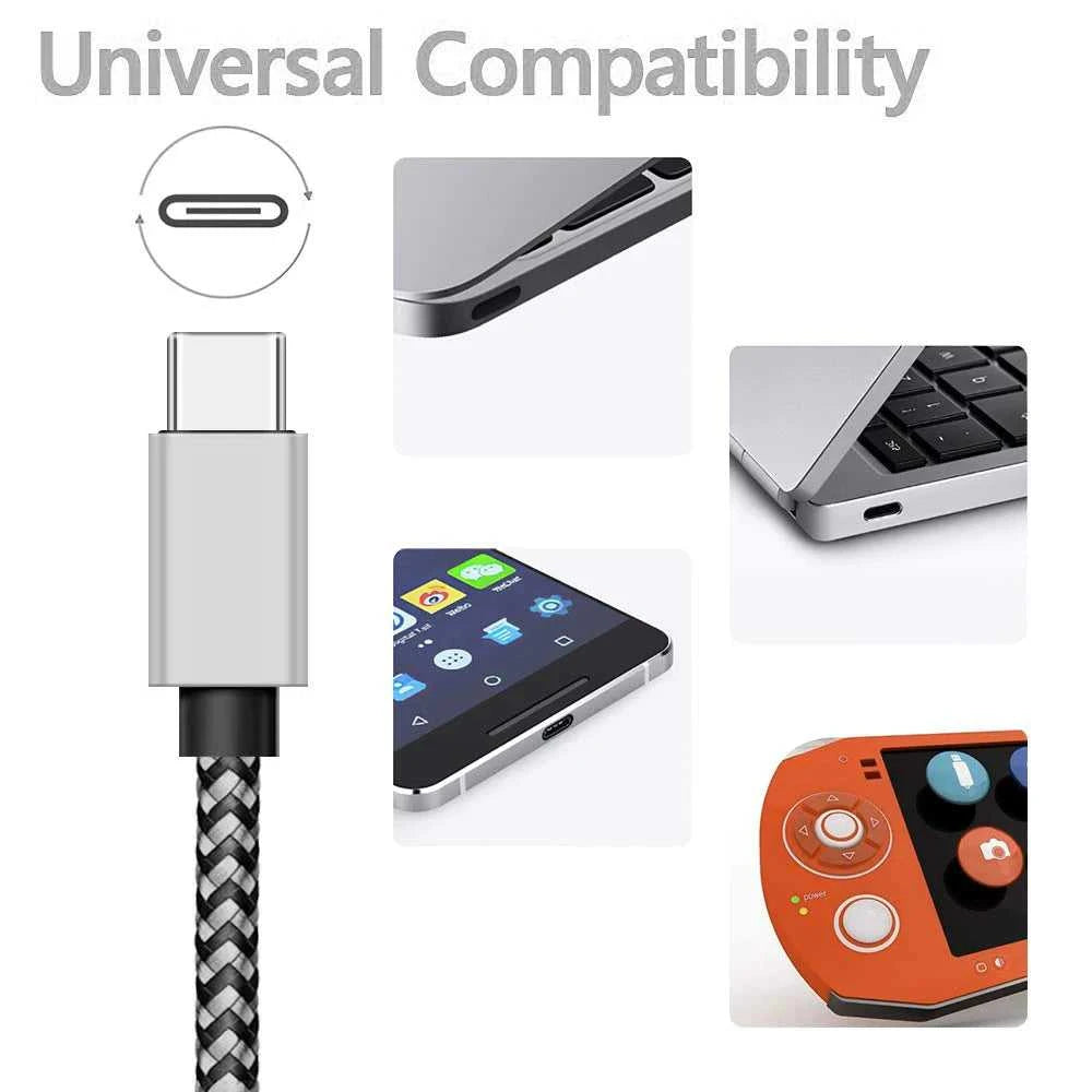 USB Type C Cable 2.4A Fast Charging Battery Charger Wire Woven Nylon Data Cable Mobile Phone Charger For Huawei Samsung USB C Éditions Traditions & Modernité Inc. 185982855;20260611;1781193980kqM41