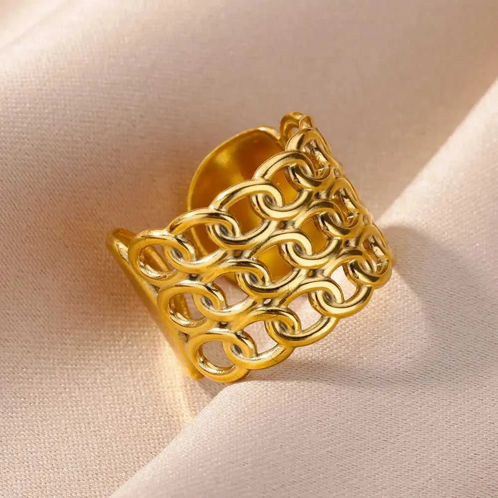 316L Stainless Steel Rings for Women Gold Color Never Fade Luxury Classic rings wedding couple rings Jewelry Free Shipping Éditions Traditions & Modernité Inc. 186727648;20260628;17826904053M55t