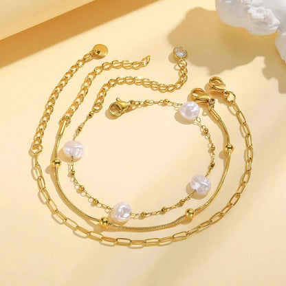 Waterproof Stainless Steel Chain Bracelets For Women , Gold Plated Fashion Stackable Link Bracelet Gifts Éditions Traditions & Modernité Inc. 186728019;20260628;1782690788FoP8H