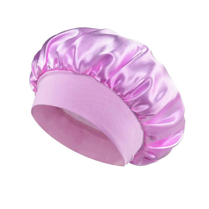 Women Satin Bonnet Hair Bonnet for Sleeping Hair Care Silk Bonnets Solid Wide-brimmed Sleeping Hat with Elastic Soft Band Éditions Traditions & Modernité Inc. 14:771#beige