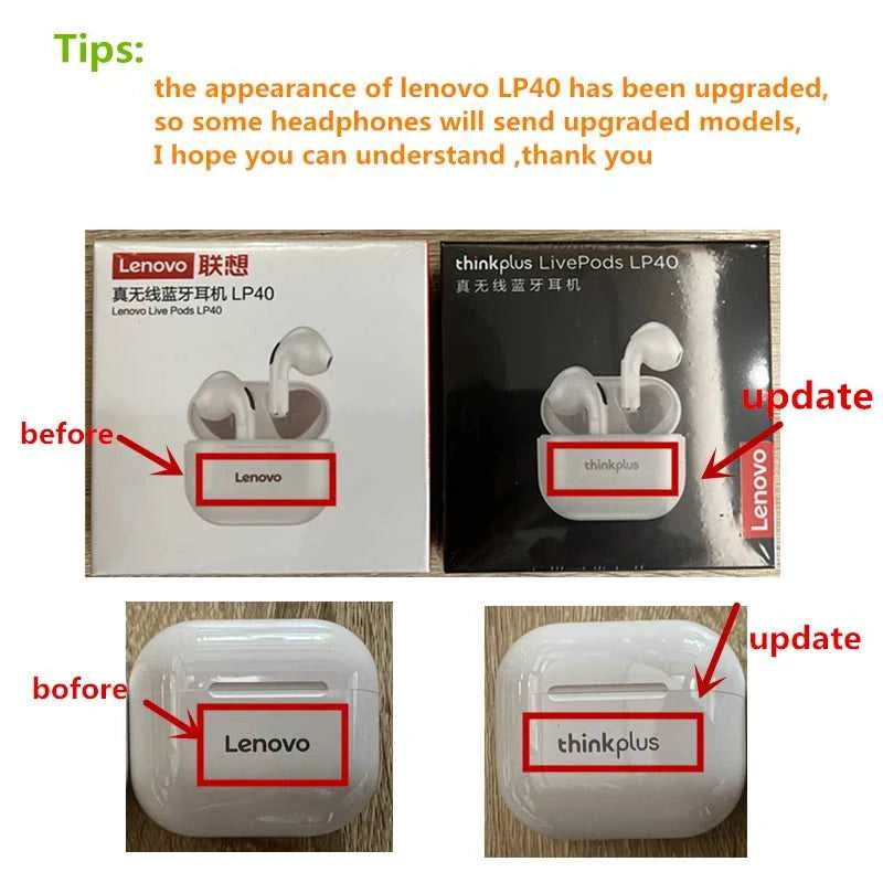 Original Lenovo LP40 wireless headphones TWS Bluetooth Earphones Touch Control Sport Headset Stereo Earbuds For Phone Android Éditions Traditions & Modernité Inc. 185982614;20260611;17811939282tZ1V