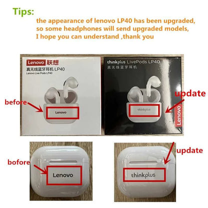 Original Lenovo LP40 wireless headphones TWS Bluetooth Earphones Touch Control Sport Headset Stereo Earbuds For Phone Android Éditions Traditions & Modernité Inc. 185982614;20260611;17811939282tZ1V