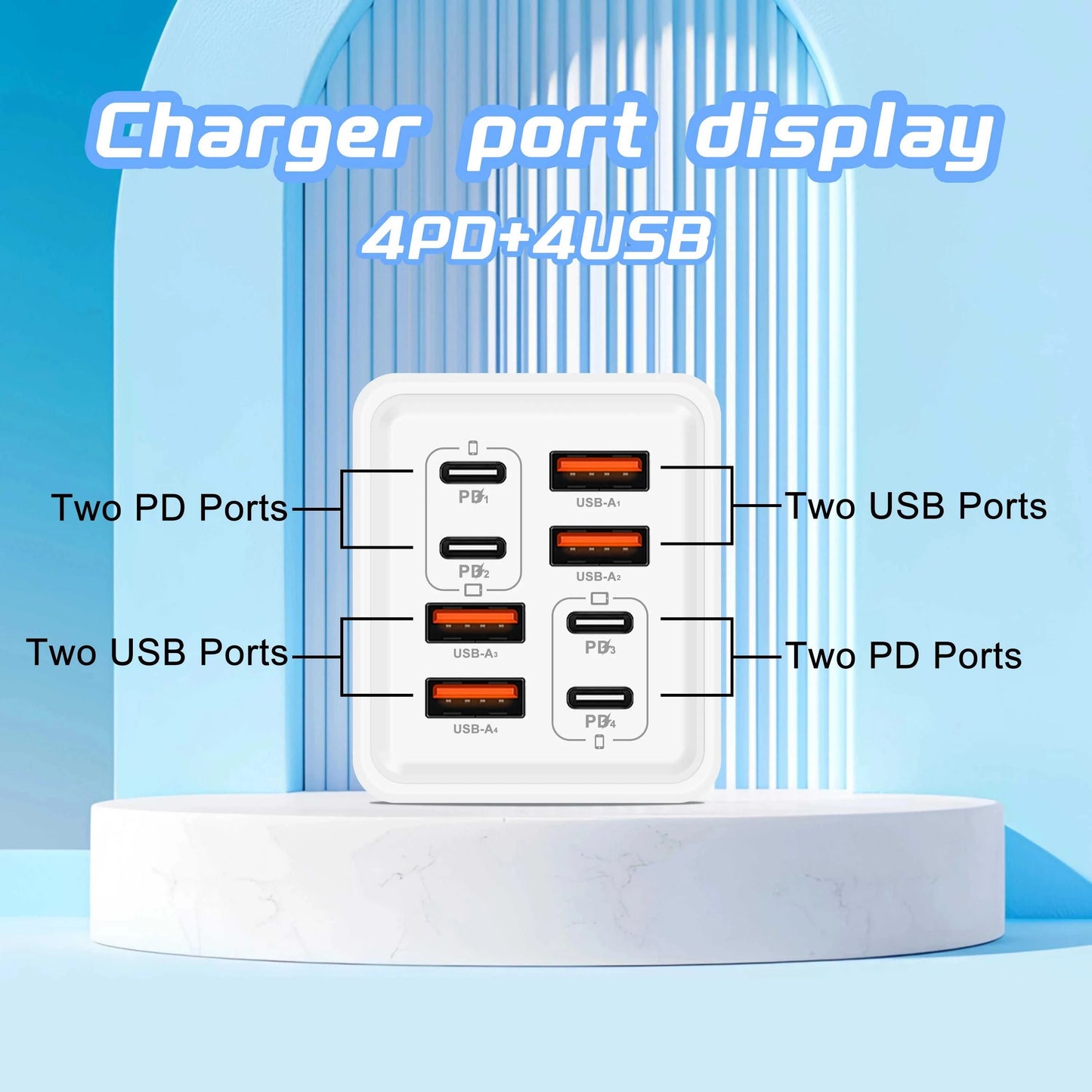 240W GaN USB C Charger 8 in 1 Fast Charging Phone Charger Power Adapter For iPhone Samsung Xiaomi Type C EU/US Plug Wall Charger Éditions Traditions & Modernité Inc. 185979925;20260611;1781193481DRrvp