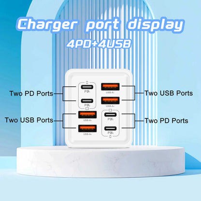 240W GaN USB C Charger 8 in 1 Fast Charging Phone Charger Power Adapter For iPhone Samsung Xiaomi Type C EU/US Plug Wall Charger Éditions Traditions & Modernité Inc. 185979925;20260611;1781193481DRrvp